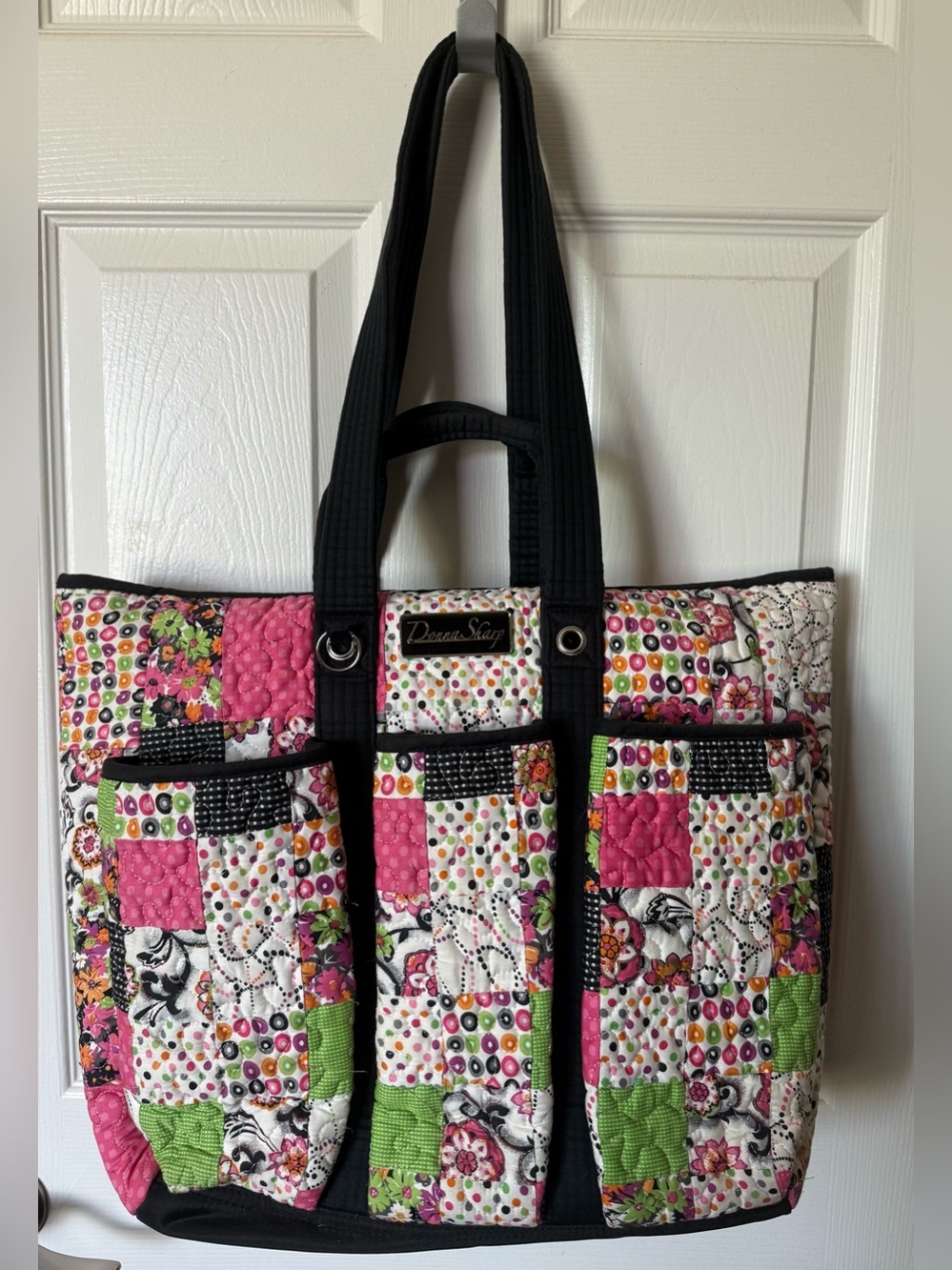 Donna Sharp Glam Patch Large Tote Travel Utility Bag Multicolor Quilted Fabric